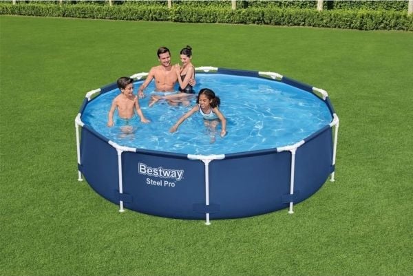Bestway Steel Pro 56677 / 23, 4678 l, Innrammet basseng, Barn og voksne, Blå, 14,9 kg