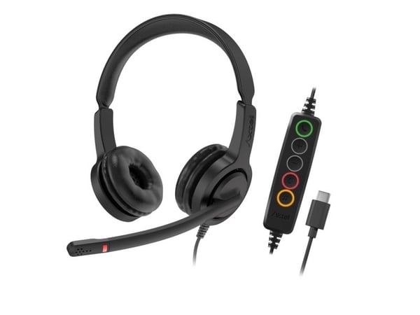 Axtel VOICE UC28-35 stereo USB-C, Koblet med ledninger (ikke trådløs), Kontor/kundesenter, Hodesett, Sort