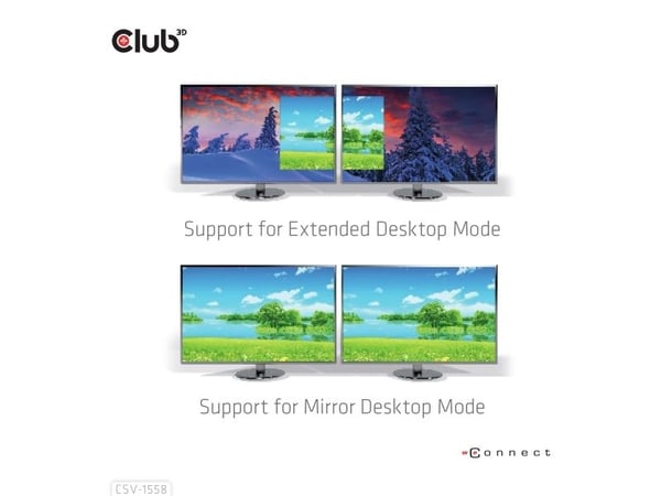Club 3D - Video adapter - 24 pin USB-C hann til HDMI hunn - 15 cm - USB Power Delivery (100 W), 4K 60Hz støtte