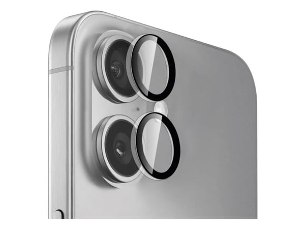 PURO PUSDGLPIPHONE16TR, Apple, iPhone 16, iPhone 16 Plus, Slagbestandig, Knusesikker, Svart, Gjennomsiktig, 2 stykker