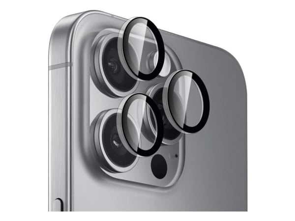 PURO PUSDGLPIPHONE16PTR, Apple, iPhone 16 Pro, iPhone 16 Pro Max, Slagbestandig, Knusesikker, Svart, Gjennomsiktig, 3 stykker