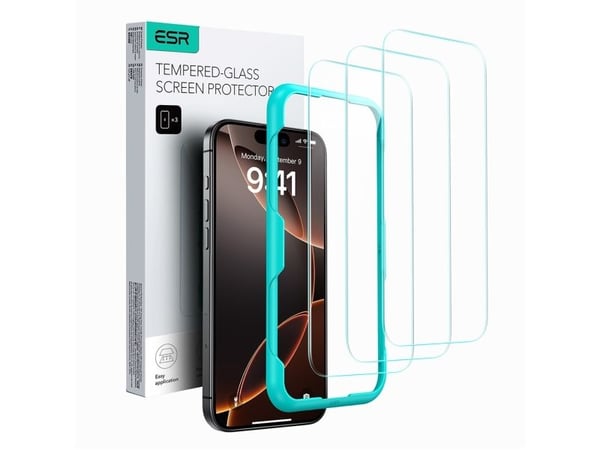 esr 1D76500301, Apple, iPhone 16 Pro, Slagbestandig, Ridseresistent, Transparent, 3 stk