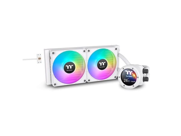 Thermaltake TH280 V2 Ultra EX ARGB, Alt-i-ett væskekjøler, 14 cm, 500 RPM, 2000 RPM, Hvit