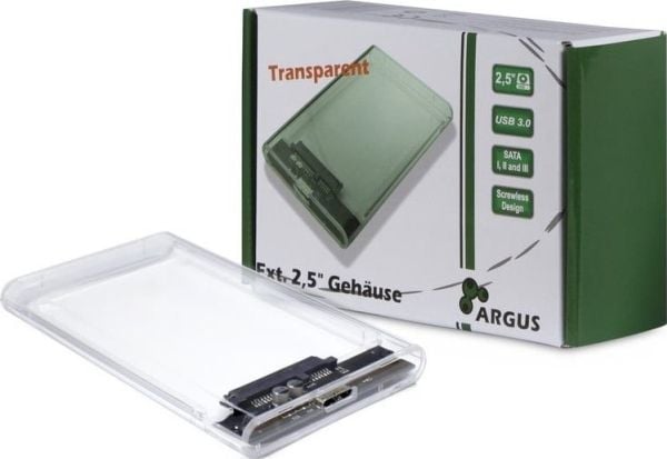Inter-Tech Argus GD-25000 - Drevkabinett - 2.5" - SATA 6Gb/s - USB 3.0 - gjennomsiktig