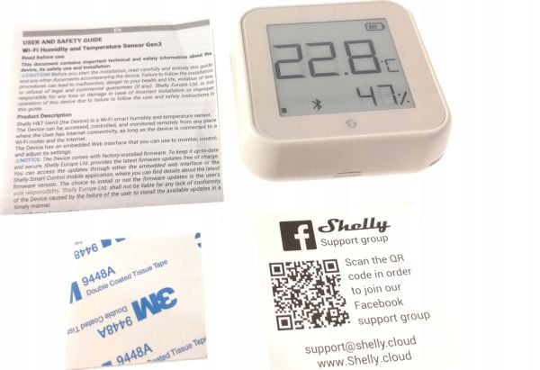 Shelly Plus H&T - Avansert fuktighets- og temperatursensor - Elfenben