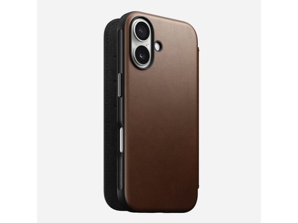 Nomad NM01683285, Folio, Apple, iPhone 16, 15,5 cm (6.1"), Brun