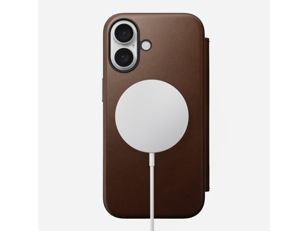 Nomad NM01683285, Folio, Apple, iPhone 16, 15,5 cm (6.1"), Brun