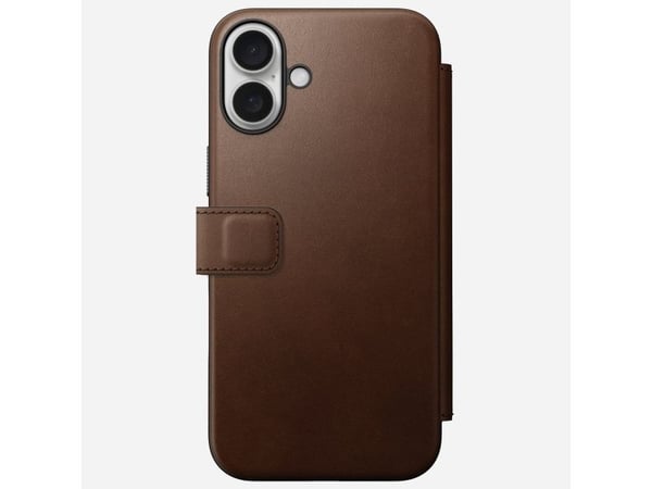 Nomad NM01681885, Folio, Apple, iPhone 16 Plus, 17 cm (6.7"), Brun