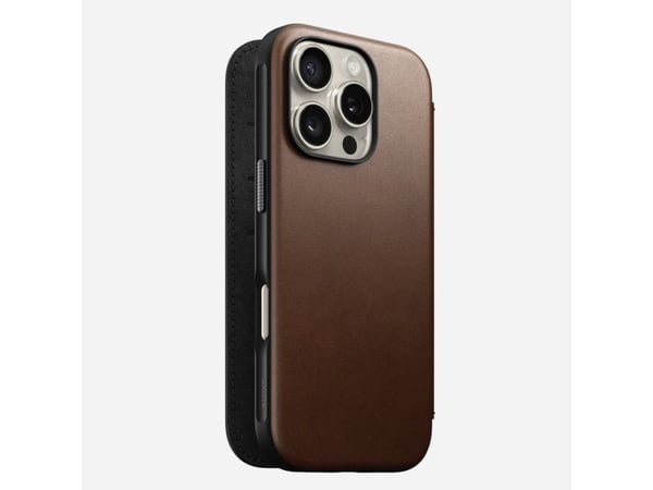 Nomad NM01679585, Folio, Apple, iPhone 16 Pro, 16 cm (6.3"), Brun