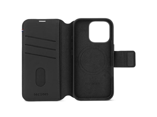 Decoded Leather Detachable Wallet Case, Lommebok-etui, Apple, iPhone 16, 15,5 cm (6.1"), Svart