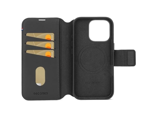 Decoded Leather Detachable Wallet Case, Lommebok-etui, Apple, iPhone 16, 15,5 cm (6.1"), Svart