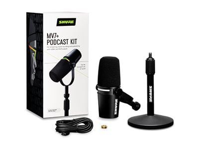 Shure MV7+, Studiomikrofon, -55 dB, 50 - 16000 hz, 1,78 mV/Pa, 36 dB, Riktad / Kardioid