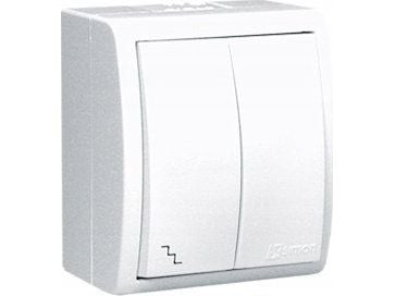 Kontakt-Simon trappbrytare Kontakt-Simon Aquarius AQW6/2L/X/11 dubbel stänksäker IP54 med belysning utan piktogram 10AX 250V~ skruvklämmor vit