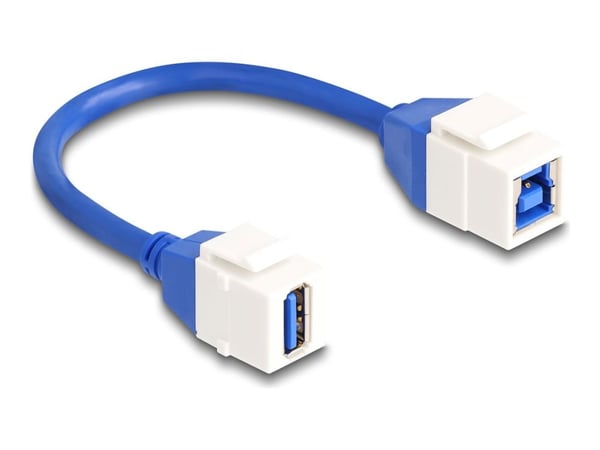 Delock Keystone Module -kaapeli USB 5 Gbps Type-A naaras USB Type-B naaras 20 cm sininen