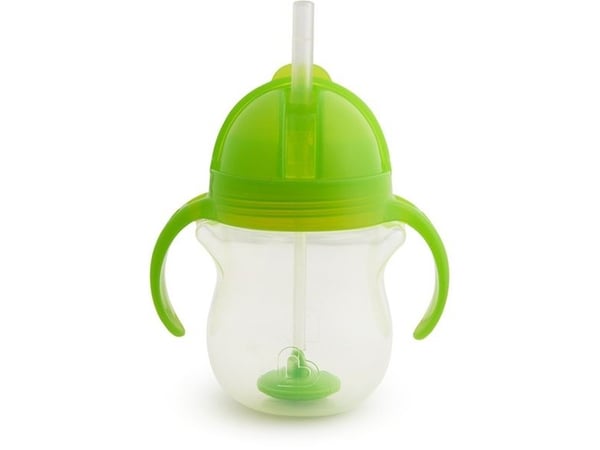 Munchkin Any Angle Click Lock Weighted Straw Trainer, Single/enkelt, 0,207 l, Grønn, Universell, 0,5 år, 1 stykker
