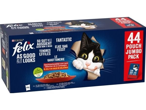 Purina Felix Fantastic Jelly kattmat 3,2 kg (44 bitar)