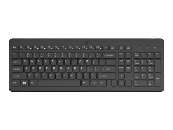 HP 225 - Tangentbord - 2,5-zonslayout - trådlös - 2.4 GHz - tysk - svart