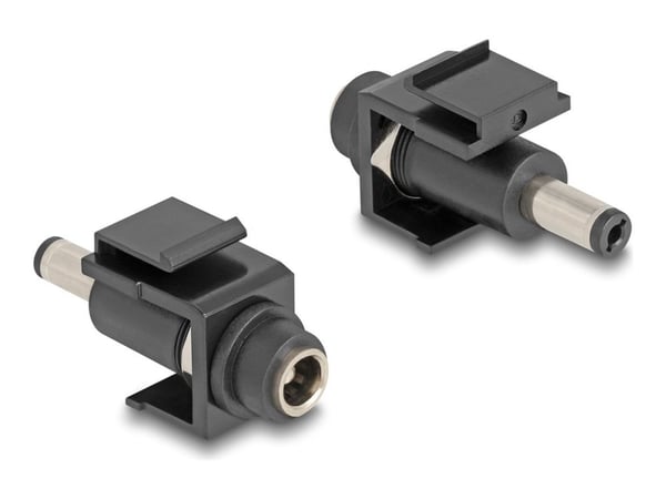 Delock - Strømadapter - 5,5 x 2,1 mm DC-jakk (hunn) til 5,5 x 2,5 mm DC-jakk (hann) - Keystone-jakk - svart