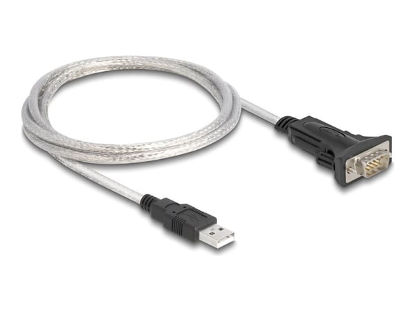 Delock - USB / seriell-kabel - USB (hann) til DB-9 (hann) - 5 V - 1 m - tommelskruer - gjennomsiktig - med 6 pin terminal block/9 pin D-Sub (DB-9) ...