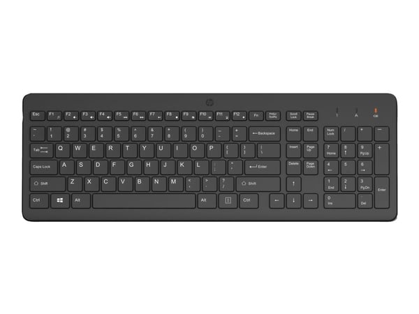 HP 225 - Tangentbord - 2,5-zonslayout - trådlös - 2.4 GHz - tysk - svart