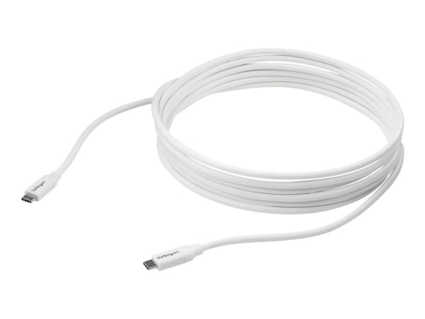 StarTech USB C to USB C Cable - 13 ft / 4m - 5A PD - M/M - White - USB 2.0 - USB-IF Certified - USB Type C Cable - USB C Charging Cable (USB2C5C4MW...