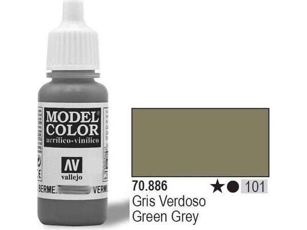 Vallejo 70.886, 17 ml, Grön, Grå, Matt, Flaska