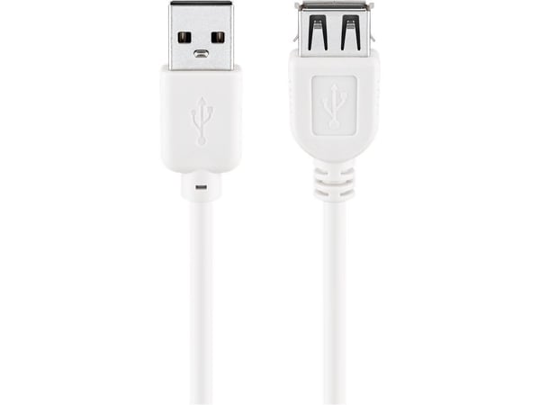 Goobay 96197, 0,6 m, USB A, USB A, USB 2.0, 0,48 Gbit/s, Valkoinen