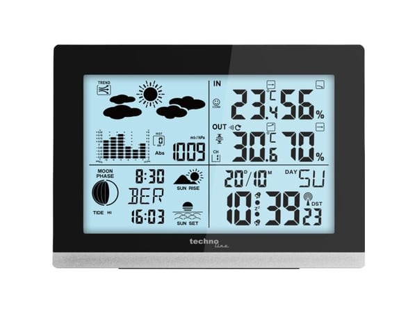 Technoline WS 6762, Svart, Inne Barometer, Inne hygrometer, Inne Termometer, Utendørs Barometer, Utendørs Fuktighetsmåler,..., Barometer, Hygromete...