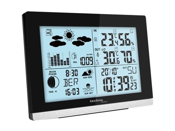 Technoline WS 6762, Svart, Inne Barometer, Inne hygrometer, Inne Termometer, Utendørs Barometer, Utendørs Fuktighetsmåler,..., Barometer, Hygromete...