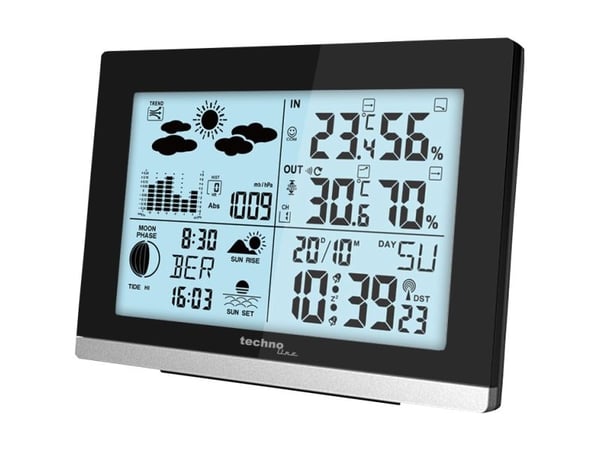 Technoline WS 6762, Svart, Inne Barometer, Inne hygrometer, Inne Termometer, Utendørs Barometer, Utendørs Fuktighetsmåler,..., Barometer, Hygromete...