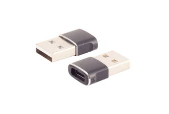 shiverpeaks ®-BASIC-S--sovitin USB A uros USB C naaras, 2.0, ohut, metalliversio (BS14-05034)