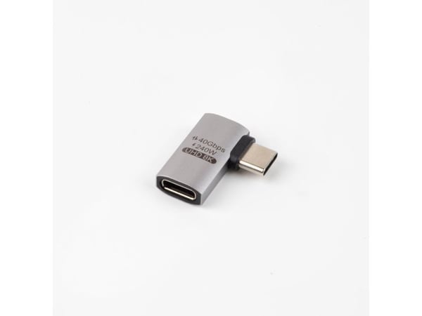 MicroConnect - USB-adapter - USB-C (hann) vinklet til USB-C (hunn) rett - USB4 Gen3x2 - up to 40 Gbps data transfer rate, USB Power Delivery (240 W...