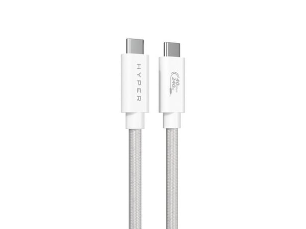 Targus HyperDrive Next, 1,2 m, USB C, USB C, USB4 Gen 3x2, 40 Gbit/sek, Hvid