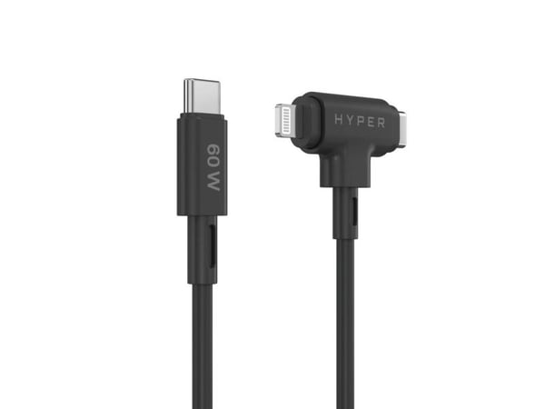 HyperJuice - Lightning-kaapeli - 24 pin USB-C han til 24 pin USB-C, Lightning han - 1,5 m - lajittelu