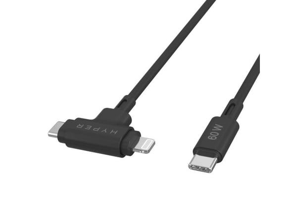 HyperJuice - Lightning-kaapeli - 24 pin USB-C han til 24 pin USB-C, Lightning han - 1,5 m - lajittelu
