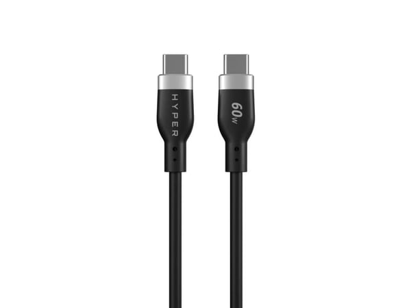 HyperJuice - USB-kabel - USB-C (hann) til USB-C (hann) - USB 2.0 - 1.5 m - USB Power Delivery (60W), utvidet effektområde (EPR) - svart
