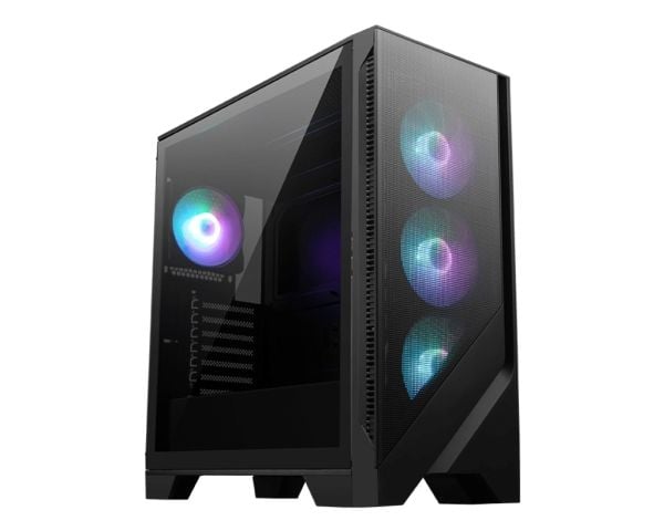 MSI MAG FORGE 321R AIRFLOW, Midi Tower, PC, Sort, Transparent, ATX, micro ATX, Mini-ITX, Maske, Plast, Spill