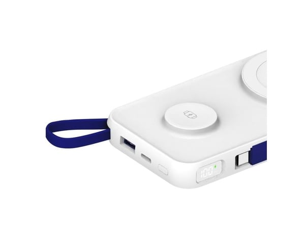 3MK PastelUp, 10000 mAh, Trådløs lading, 3,7 V, 22,5 W, Hvit