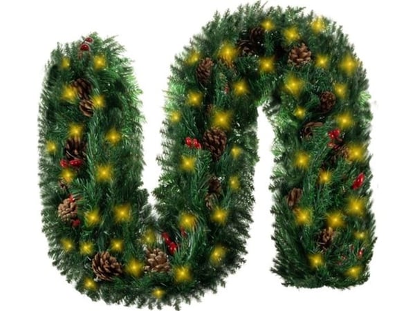 Ruhhy julelys/garland Girlanda 2,7 m HQ med lys (22325)