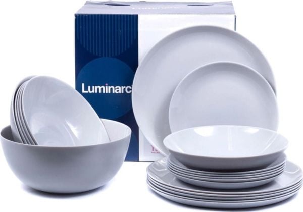 Luminarc Diwali middagsservise Luminarc 19 deler grå tallerkener for 6 personer