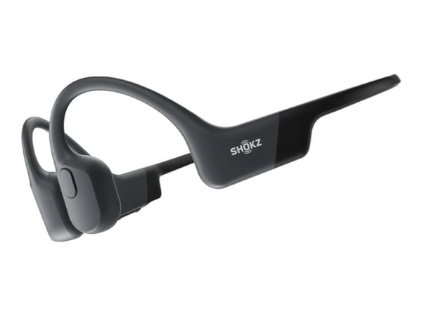 SHOKZ OpenRun - Hodetelefoner med mikrofon - åpent øre - bak-nakken-montering - Bluetooth - trådløs - svart