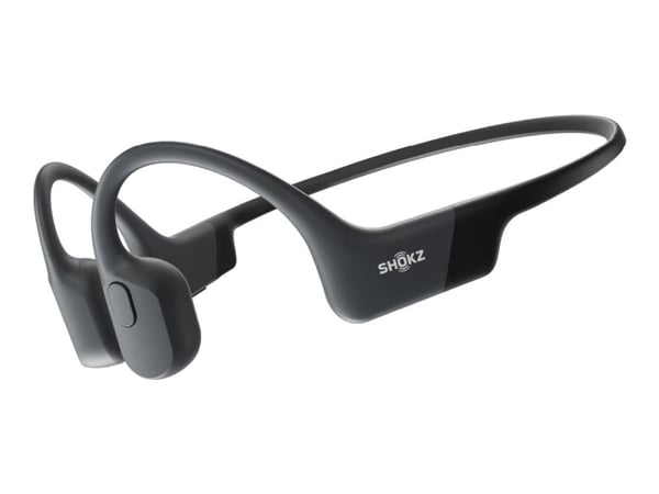 SHOKZ OpenRun - Hodetelefoner med mikrofon - åpent øre - bak-nakken-montering - Bluetooth - trådløs - svart