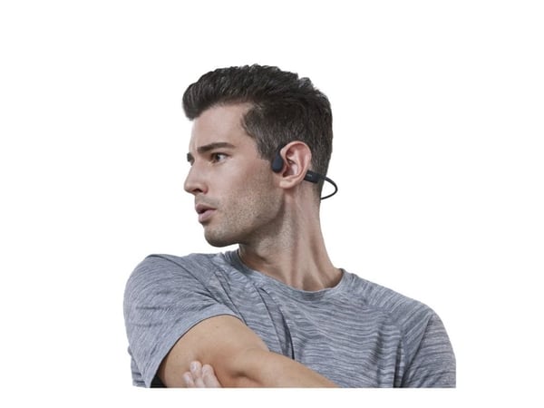 SHOKZ OpenRun - Hodetelefoner med mikrofon - åpent øre - bak-nakken-montering - Bluetooth - trådløs - svart