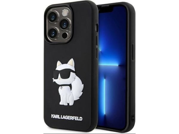 Karl Lagerfeld Karl Lagerfeld KLHCP14L3DRKHNK iPhone 14 Pro 6.1" svart/svart hardt deksel Gummi Choupette 3D