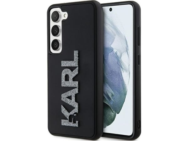 Samsung Galaxy S23 Karl Lagerfeld skal 3D Rubber Glitter Logo (KLHCS23S3DMBKCK) svart