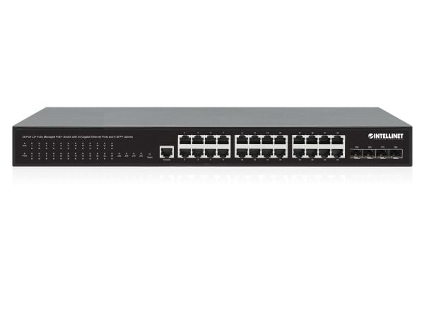 Intellinet 561846, Håndtert, L2+, Gigabit Ethernet (10/100/1000), Strøm over Ethernet (PoE), Rack-montering, 1U
