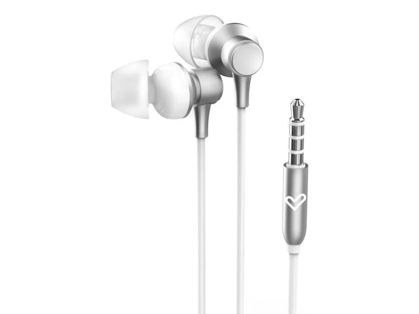 Energy Sistem Metallized, Koblet med ledninger (ikke trådløs), Samtaler/musikk, 20 - 20000 Hz, 12 g, Hodesett, Sølv, Hvit