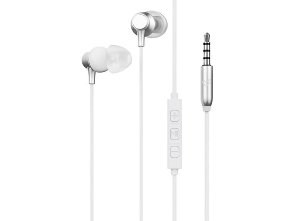 Energy Sistem Metallized, Koblet med ledninger (ikke trådløs), Samtaler/musikk, 20 - 20000 Hz, 12 g, Hodesett, Sølv, Hvit