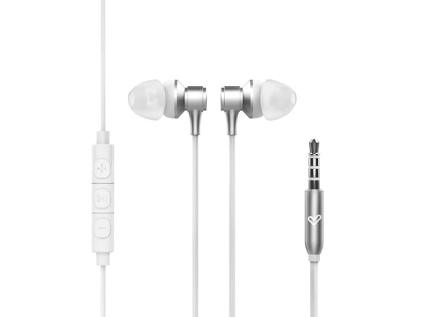 Energy Sistem Metallized, Koblet med ledninger (ikke trådløs), Samtaler/musikk, 20 - 20000 Hz, 12 g, Hodesett, Sølv, Hvit