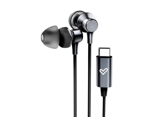 Energy Sistem Metallized Type C, Koblet med ledninger (ikke trådløs), Samtaler/musikk, 20 - 20000 Hz, 14 g, Hodesett, Svart, Grå